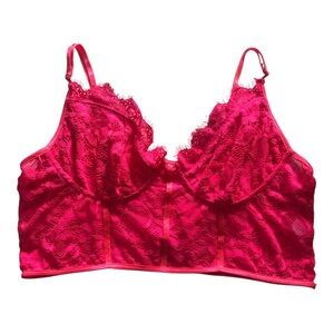 Lace Bralette in Vibrant Pink